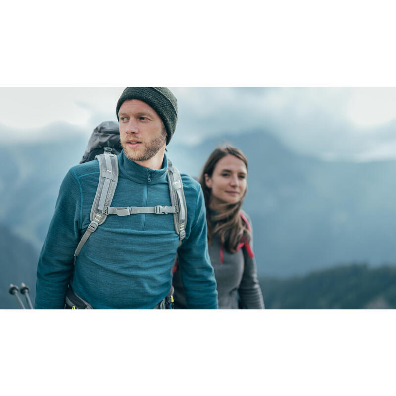 PÁNSKÁ TURISTICKÁ FLEECOVÁ MIKINA MH 100 MODRÁ