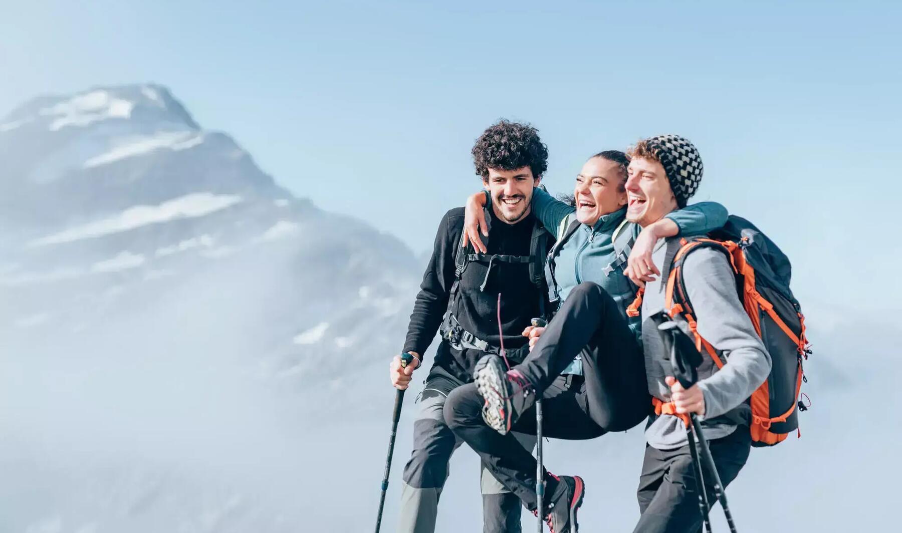 Picture of 3 people hiking in the mountains