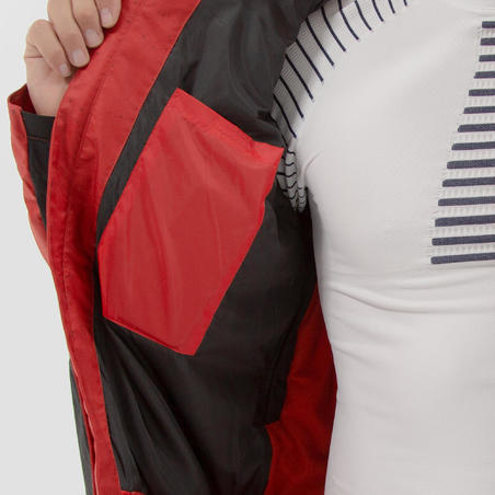 Куртка для лыж и сноуборда мужская кирпично-красная SNB 100