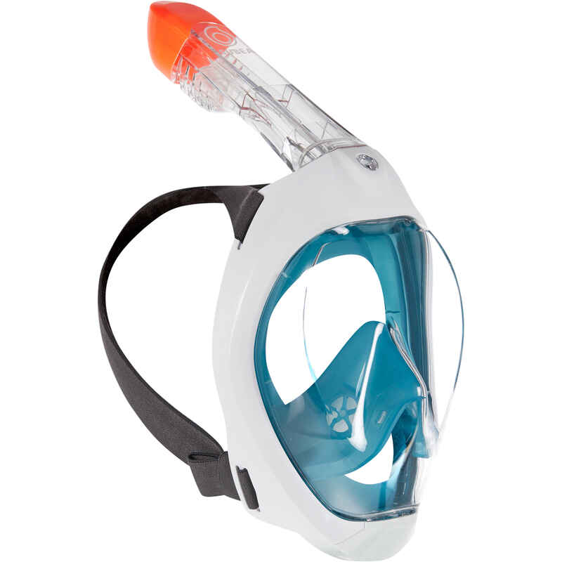 Schnorchelmaske Damen/Herren mit Tasche - Easybreath 500 blau
