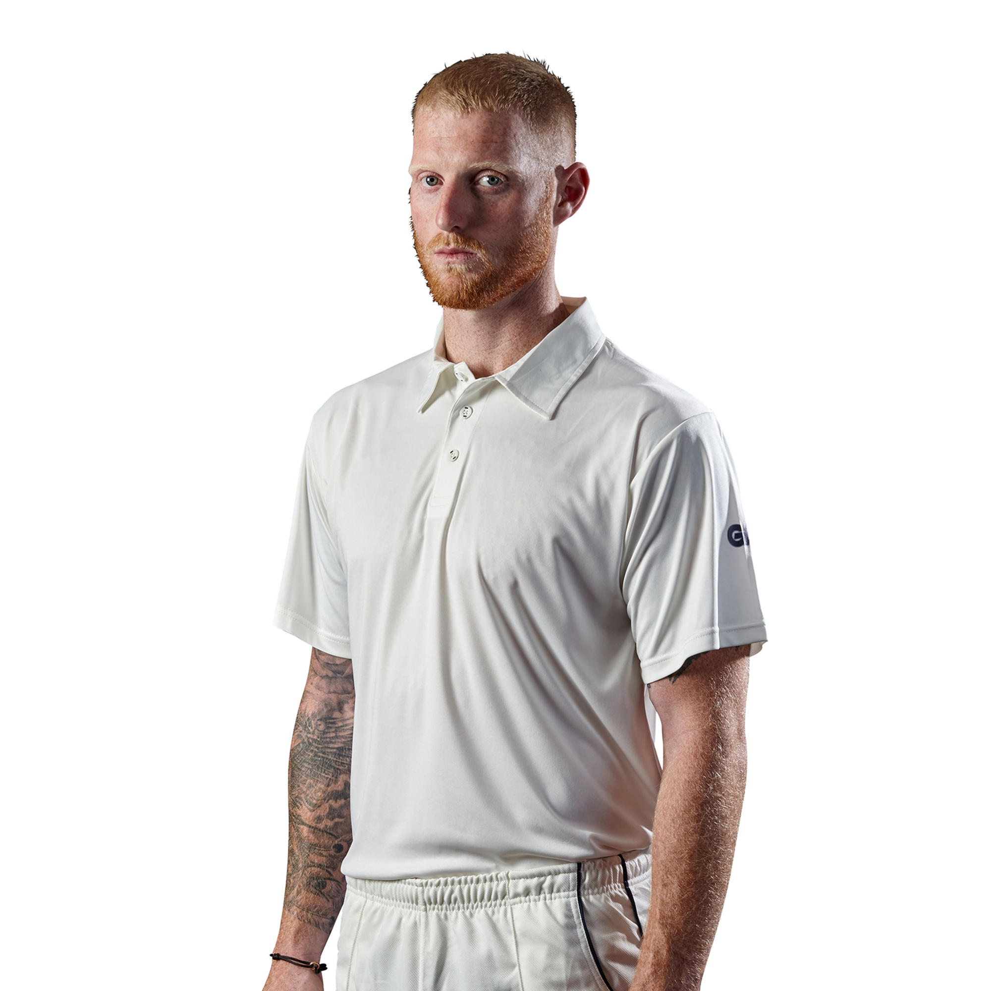 GM Premier Club Cricket Shirt Cream//Navy Medium Boys