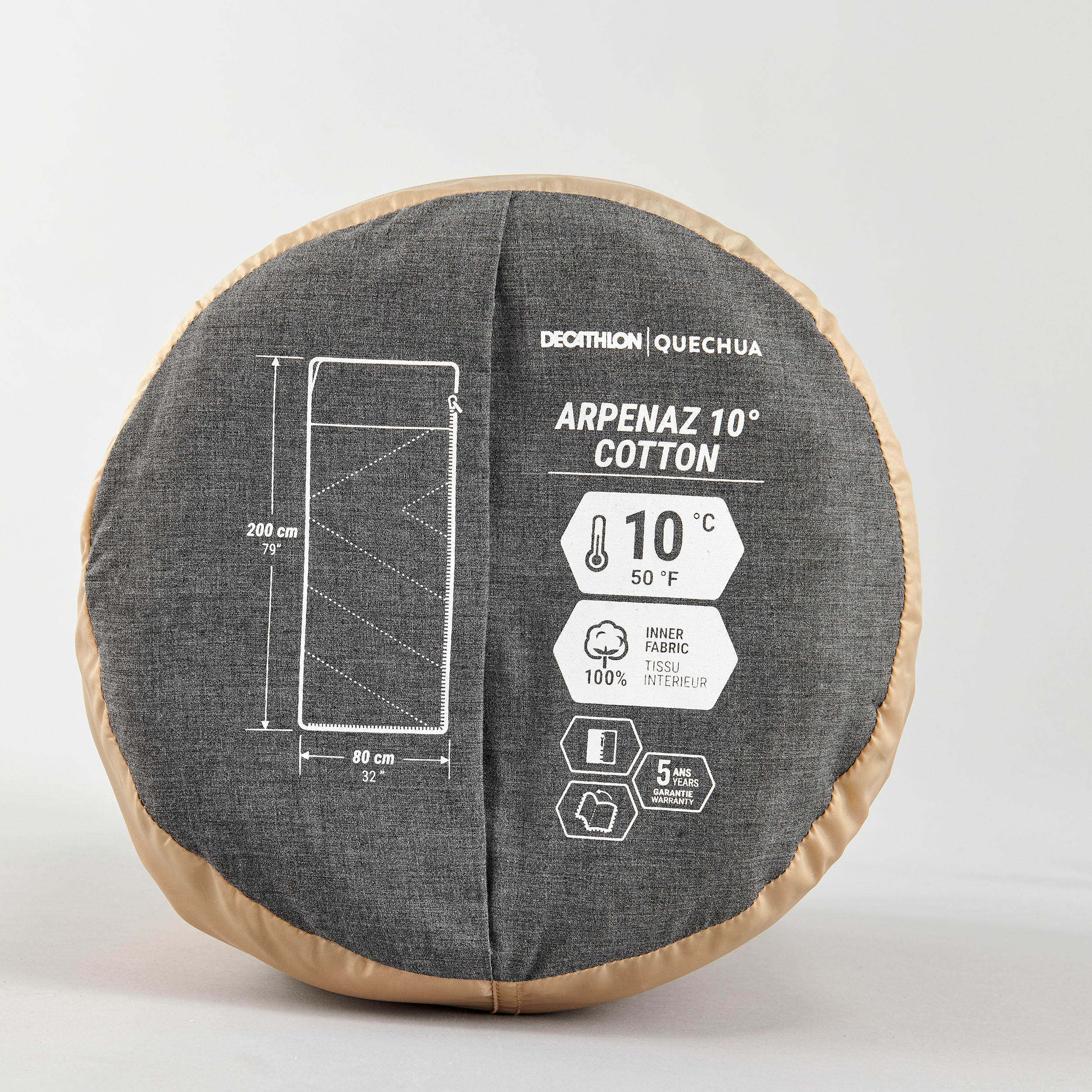 COTTON US CAMPING SLEEPING BAG - ARPENAZ 10° COTTON 3/7