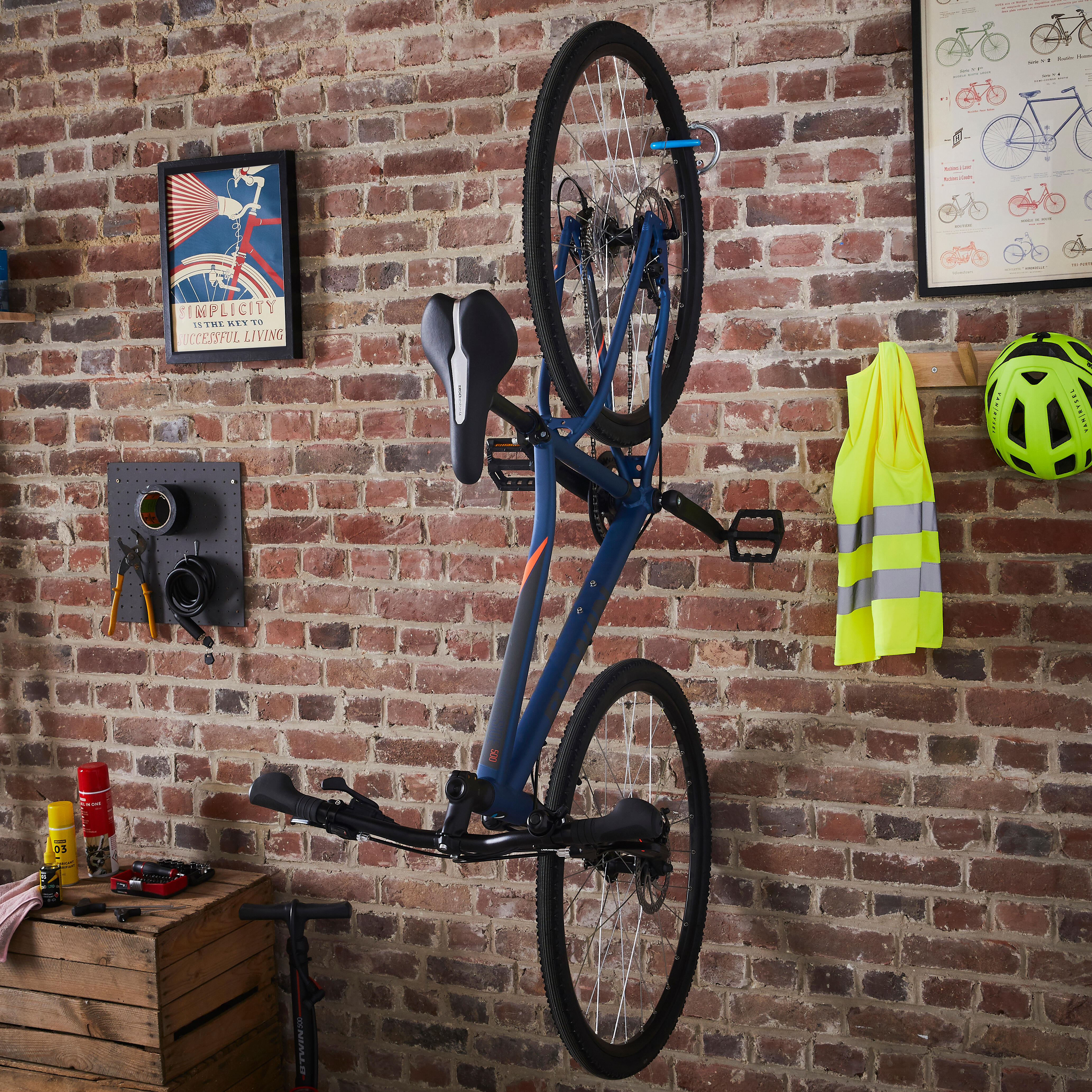 Buy 1 Bike Wall and Ceiling Rack Online Decathlon
