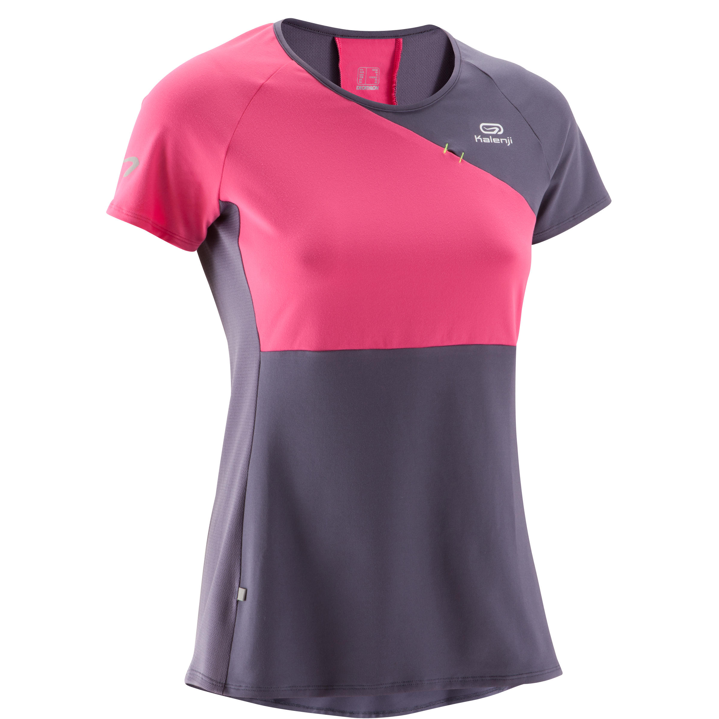 KALENJI ELIOFEEL WOMEN'S RUNNING T-SHIRT GREY PINK