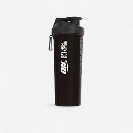 Shaker Optimum Nutrition 600ml avec compartiments de stockage à visser