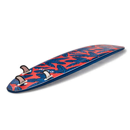 FOAM SURFBOARD 500 8'6". Supplied with 1 leash and 3 fins.