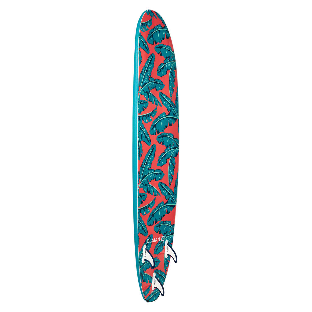 Surfboard 500 aus Schaumstoff 7'8 Soft inkl. Leash und 3 Finnen