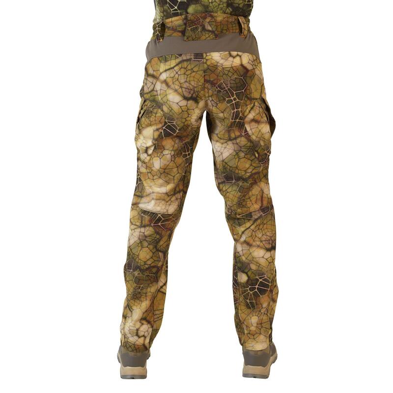 Pantalón Caza Solognac 500 Softshell Silencioso Camuflaje Sigilo