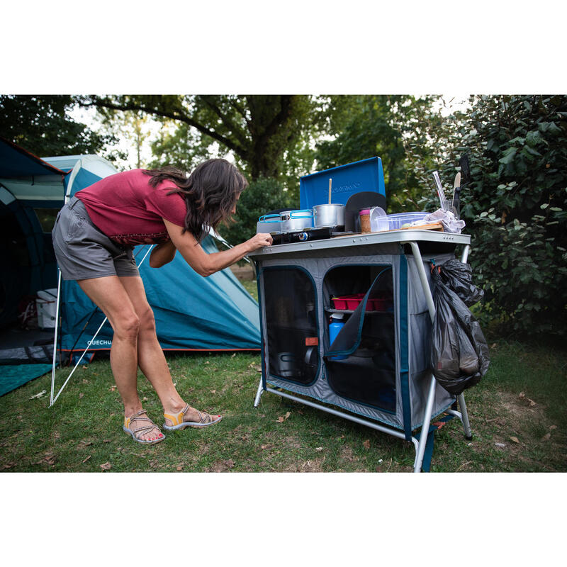Cuisine de Camping - Pliable et compacte - Compartiments de Rangement  Cuisine de Camping en Aluminium, Meuble Camping avec Protection