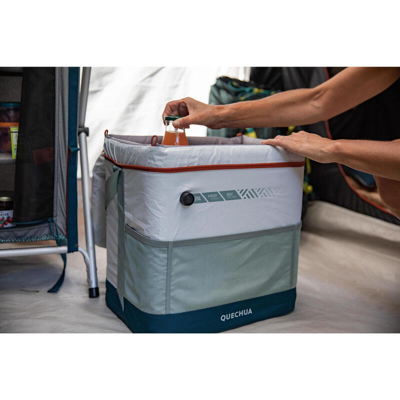 Zelfopblazende koeltas voor kamperen | 25 liter koelbox 15 uur