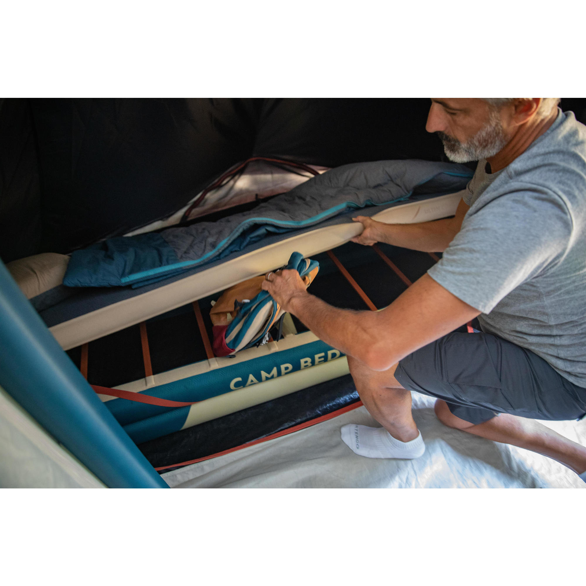 quechua inflatable camp bed base