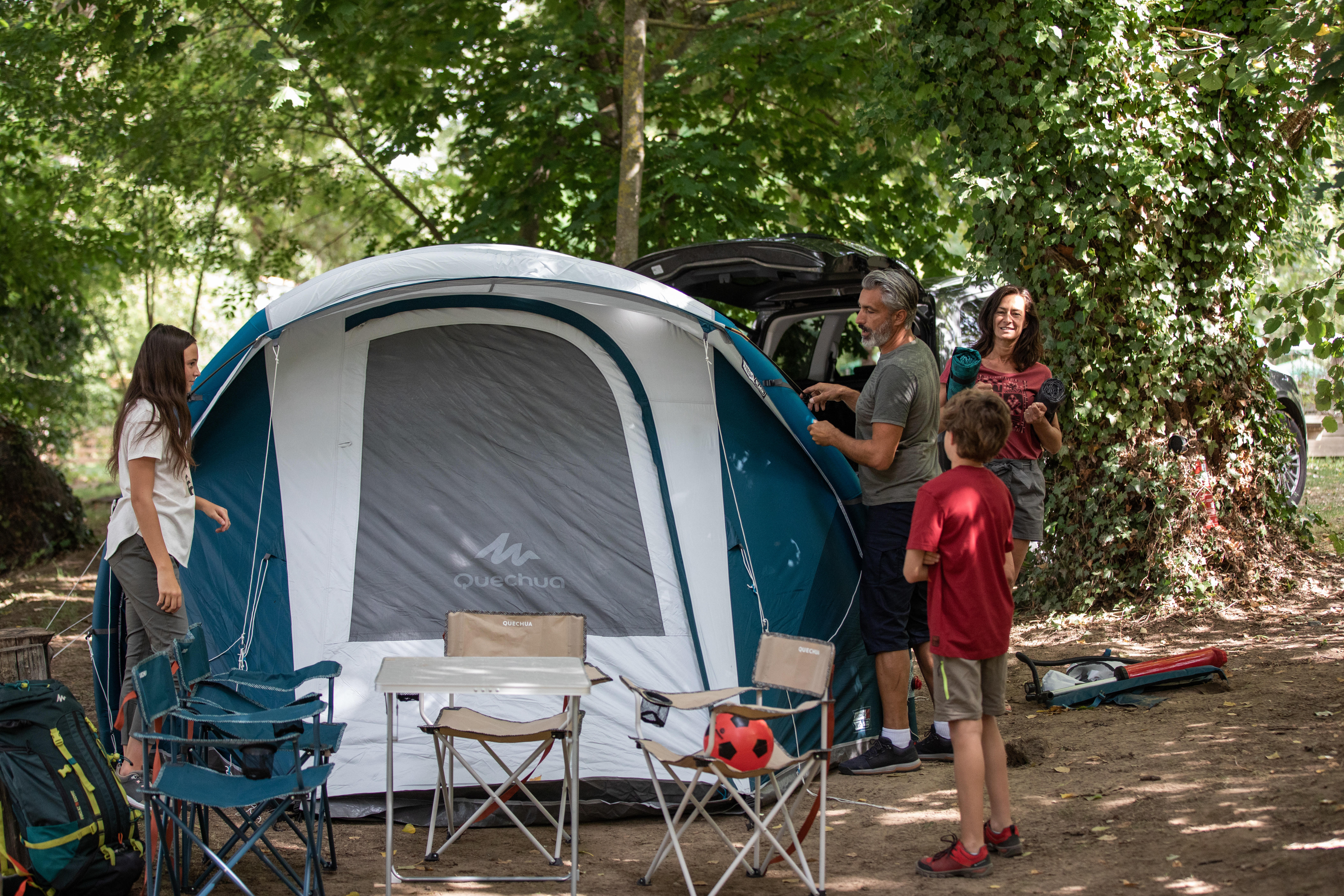 Tente de camping gonflable 4 personnes, Air Seconds Fresh & Black - QUECHUA