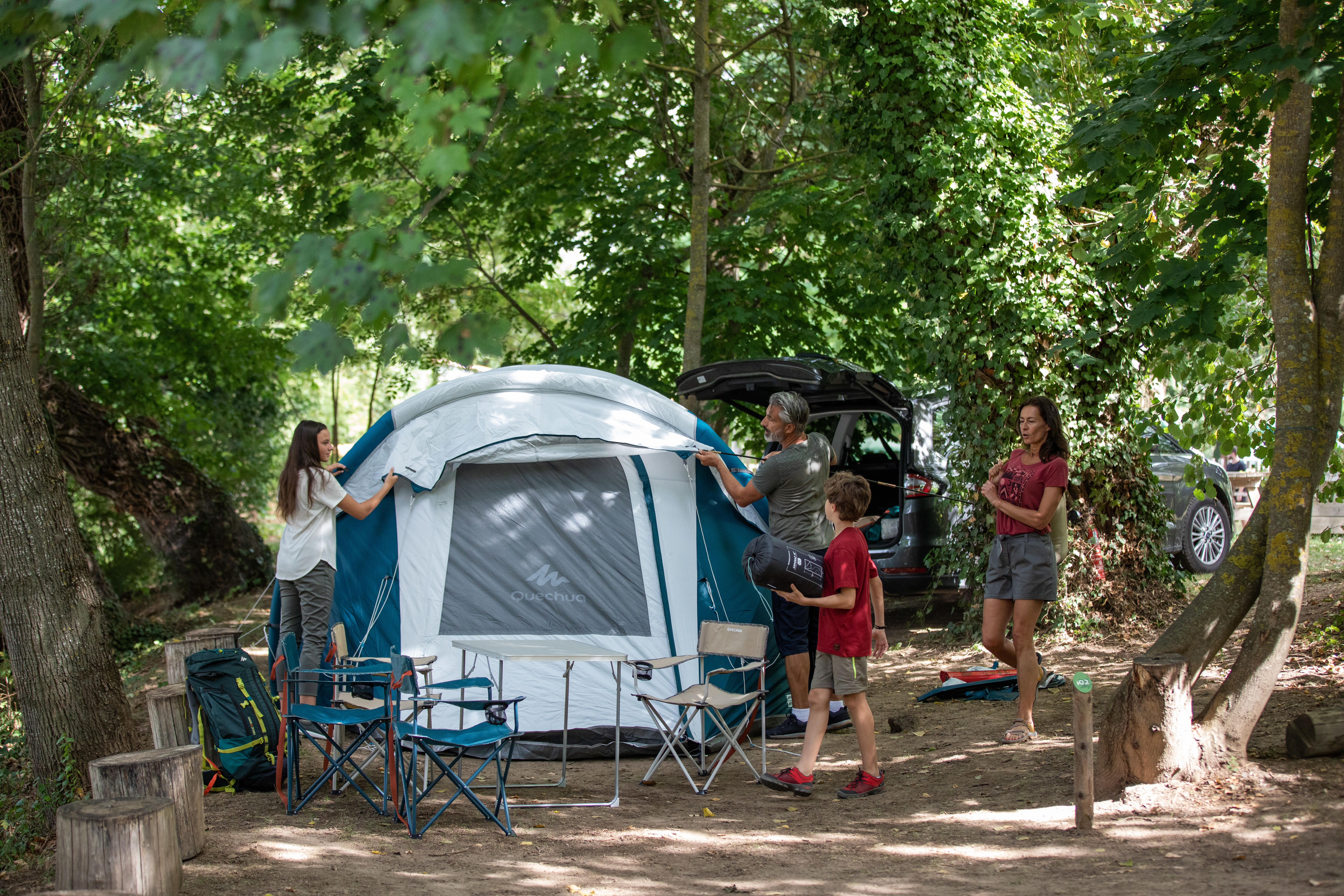Tente de camping gonflable 4 personnes, Air Seconds Fresh & Black - QUECHUA