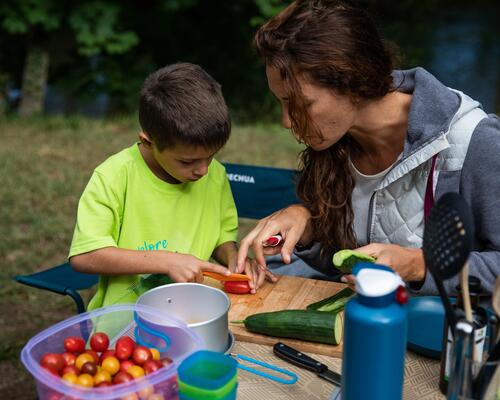 menu spécial camping en famille