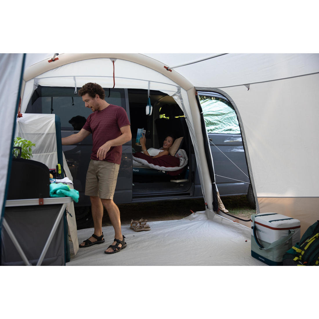Vorzelt Campingbus aufblasbar Air Seconds Base Connect Fresh QUECHUA