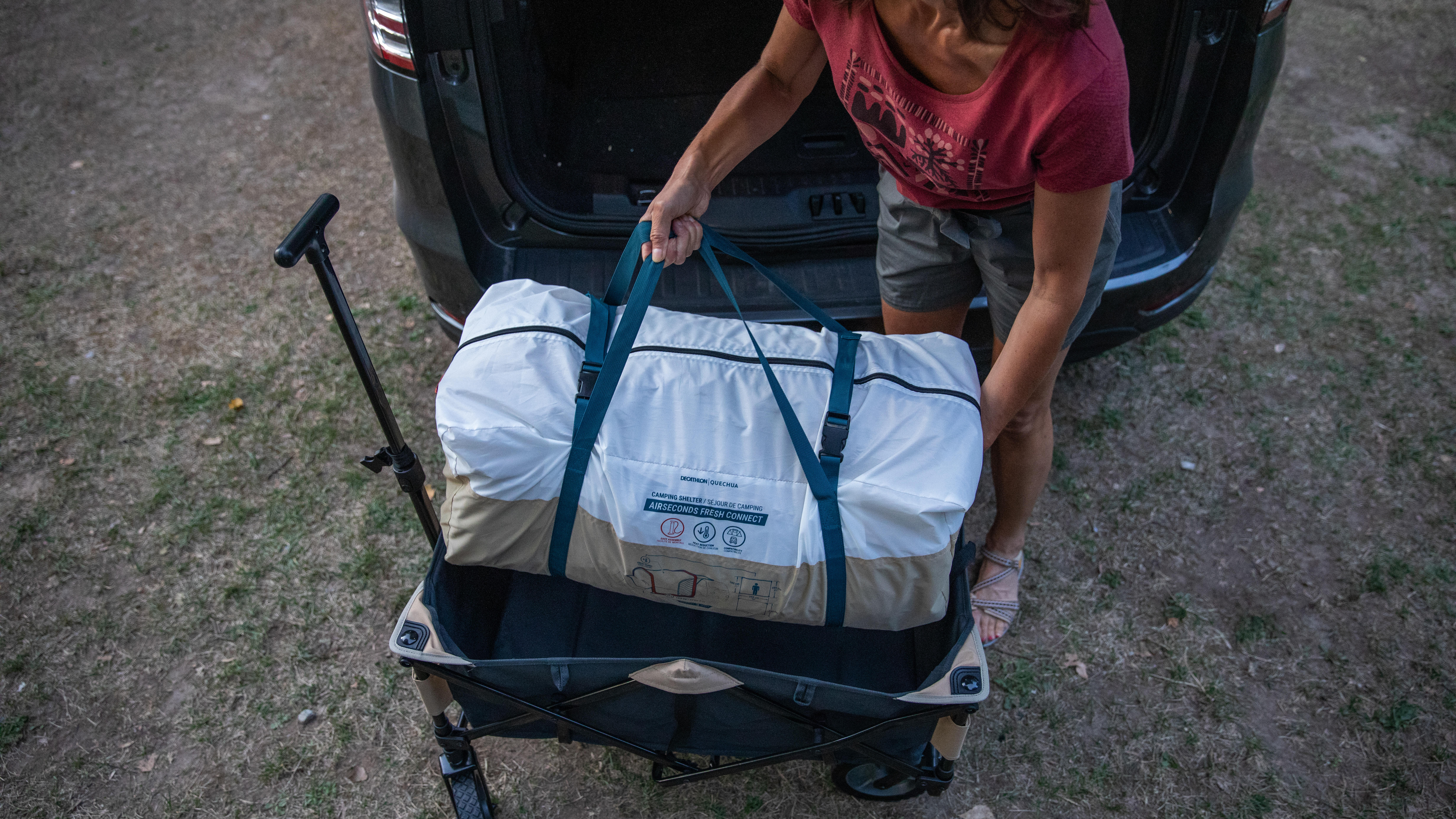 Camping folding transport  cart - QUECHUA