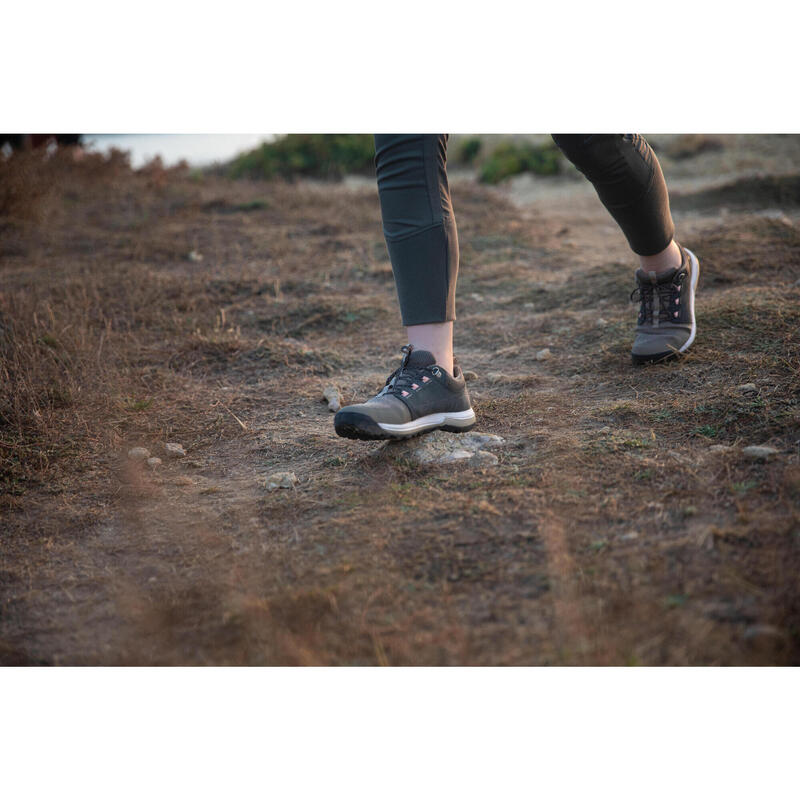 Zapatillas de montaña y trekking de piel Mujer Quechua NH500