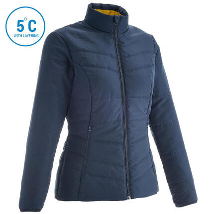 Wattierte Jacke Damen bis 5 °C Trekking - MT50 blau