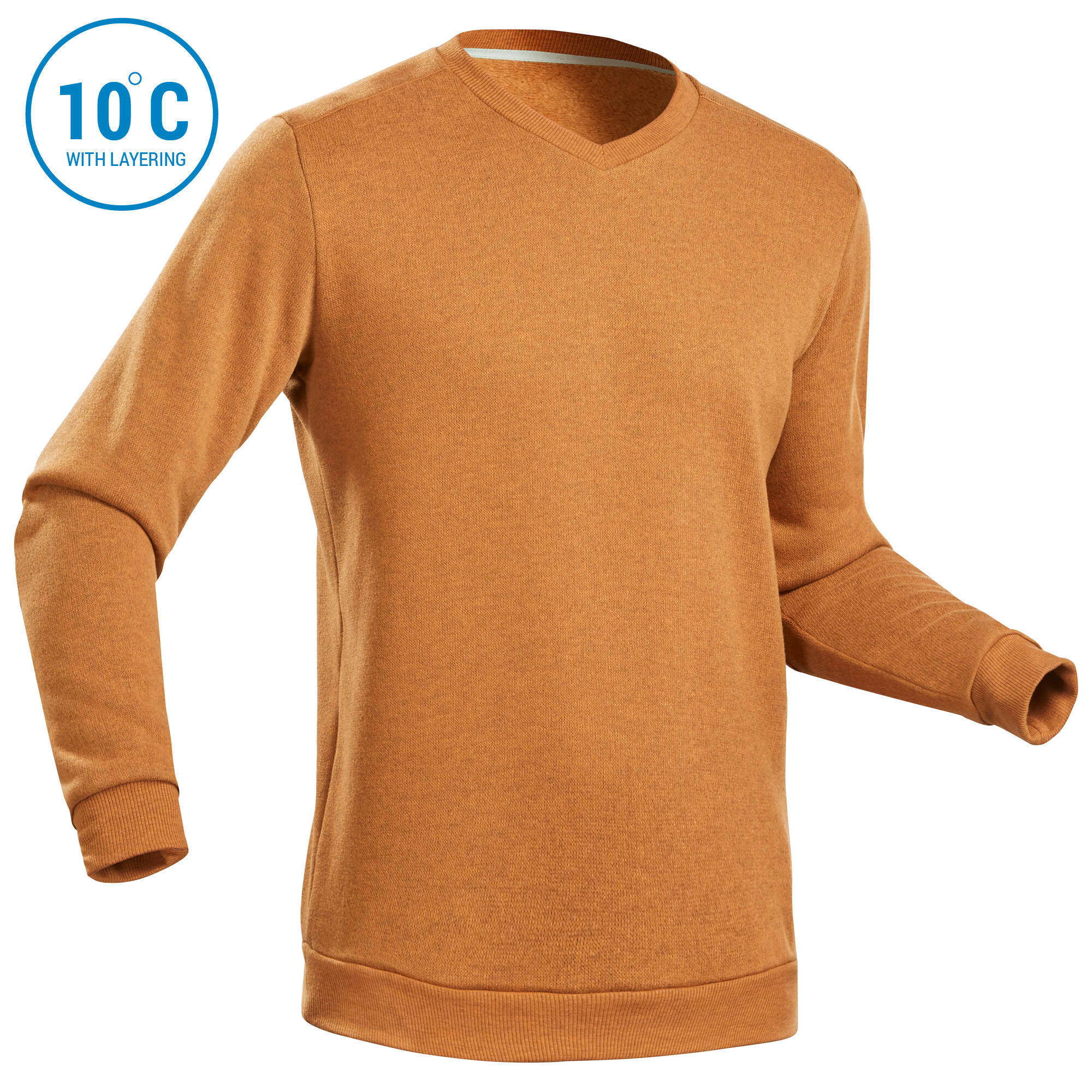 Men's Hiking Sweater - NH150 - Ochre -  1