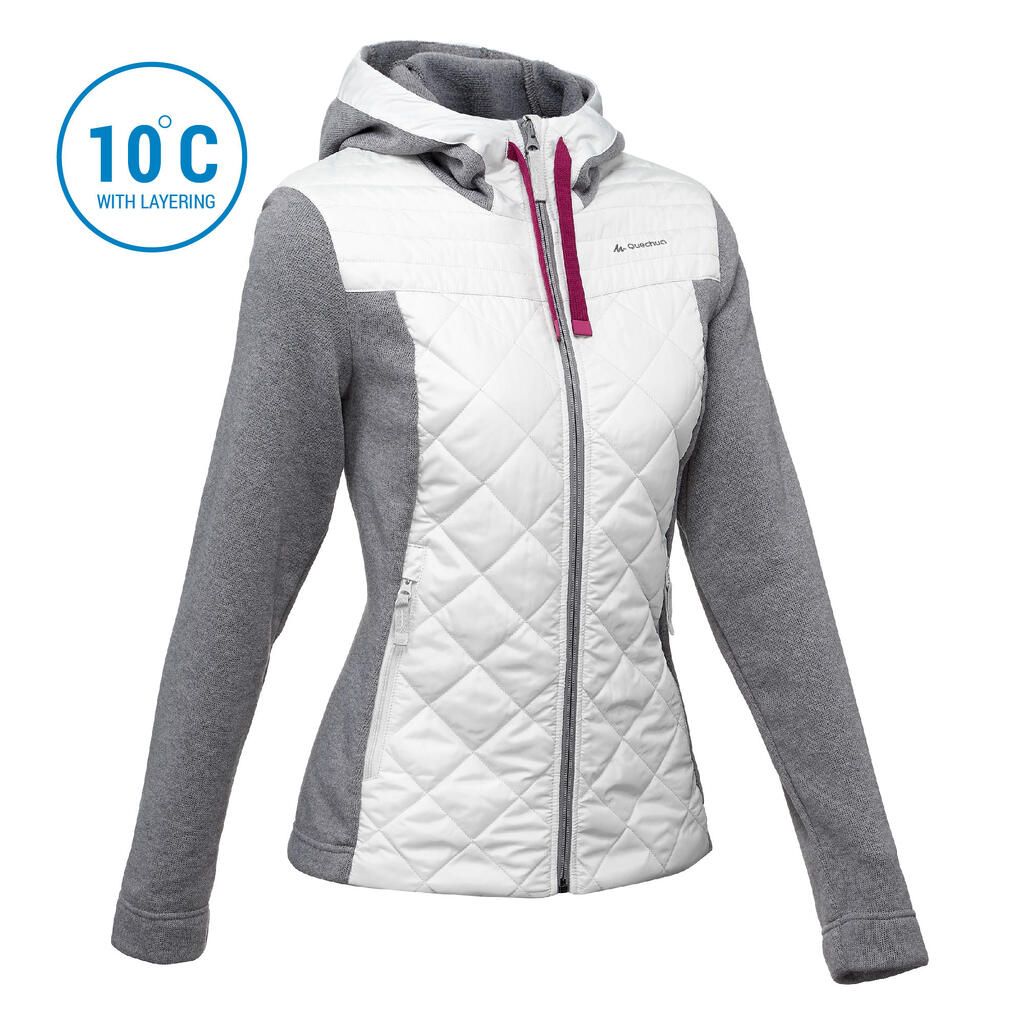 Women’s Hiking Hooded Sweatshirt - NH100 Hybrid