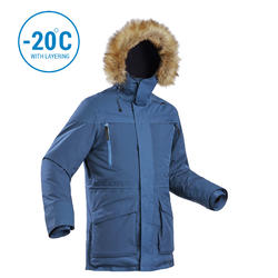 Men's Warm Waterproof Snow Hiking Parka SH500 Ultra-Warm - Blue.