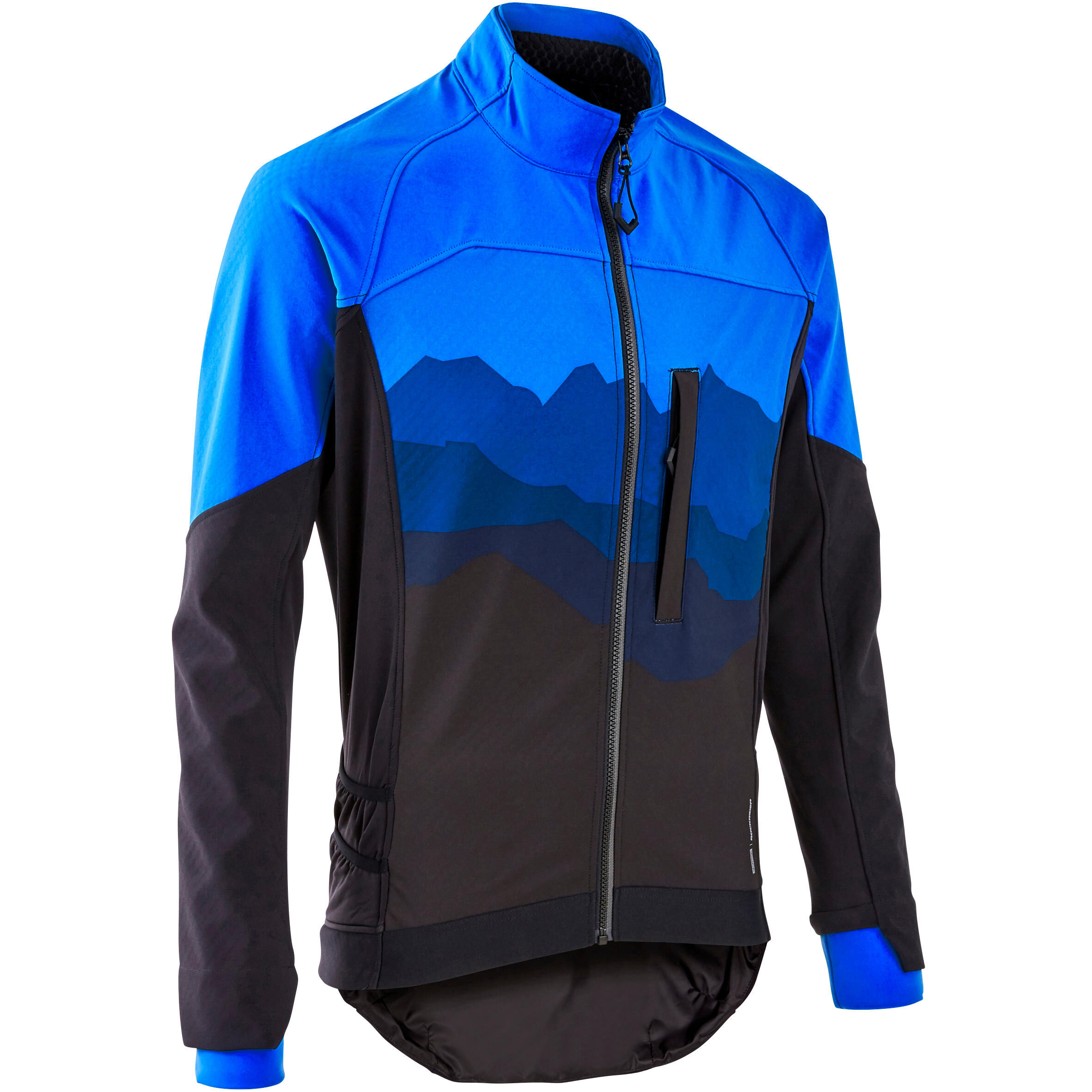 ROCKRIDER ST500 Winter Softshell MTB Cycling Jacket - Blue/Black