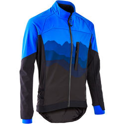Chaqueta CICLISMO INVIERNO MTB Hombre ROCKRIDER ST 500 negro y AZUL