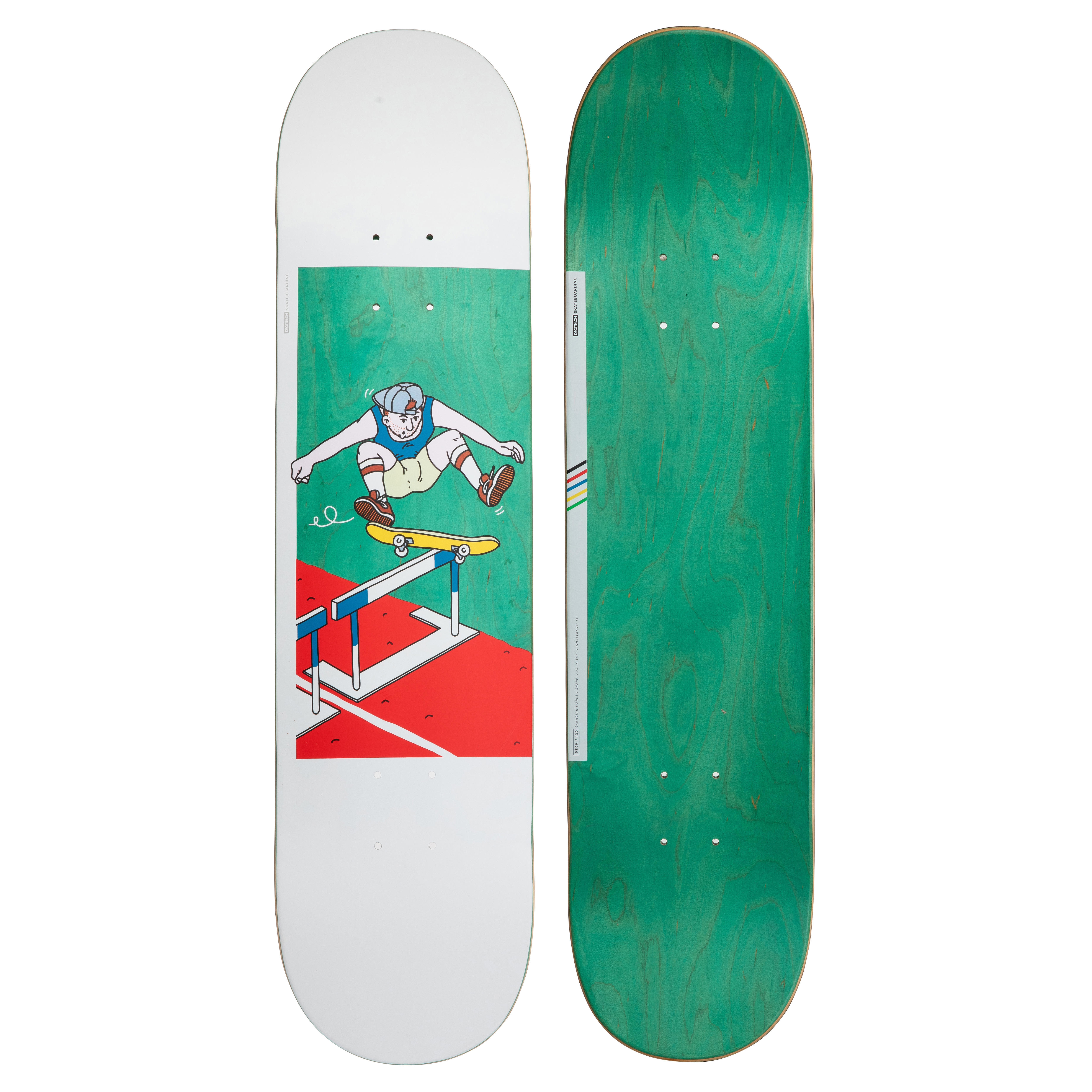 Placă de skateboard DECK 120 BRUCE 7.75″ Verde decathlon.ro  Placi si piese de schimb skateboard