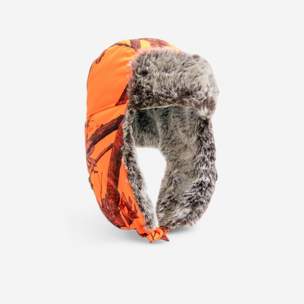 Pelzmütze Jagd camouflage/orange 