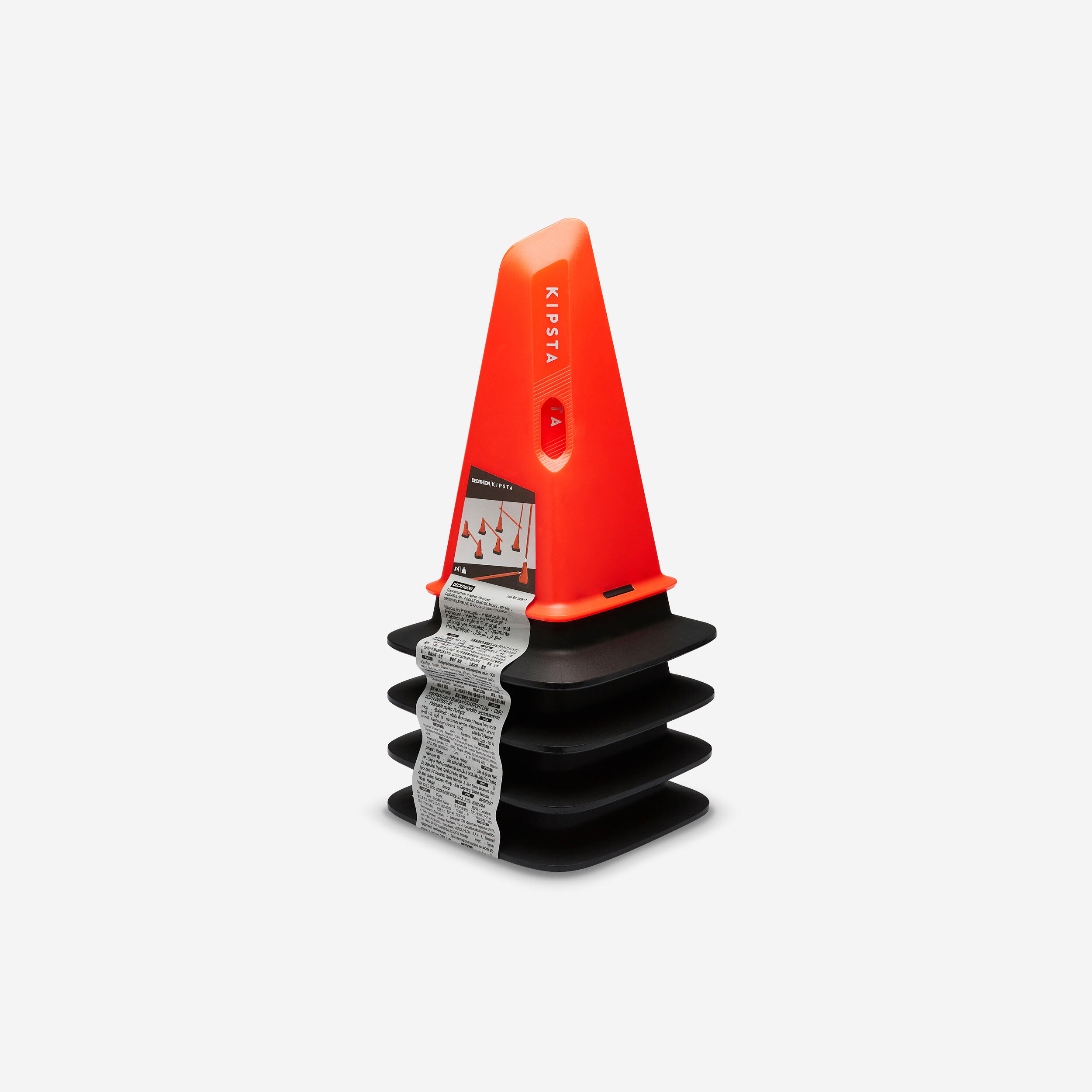 30cm Weighted Training Cones 4-Pack Modular - Orange 1/8