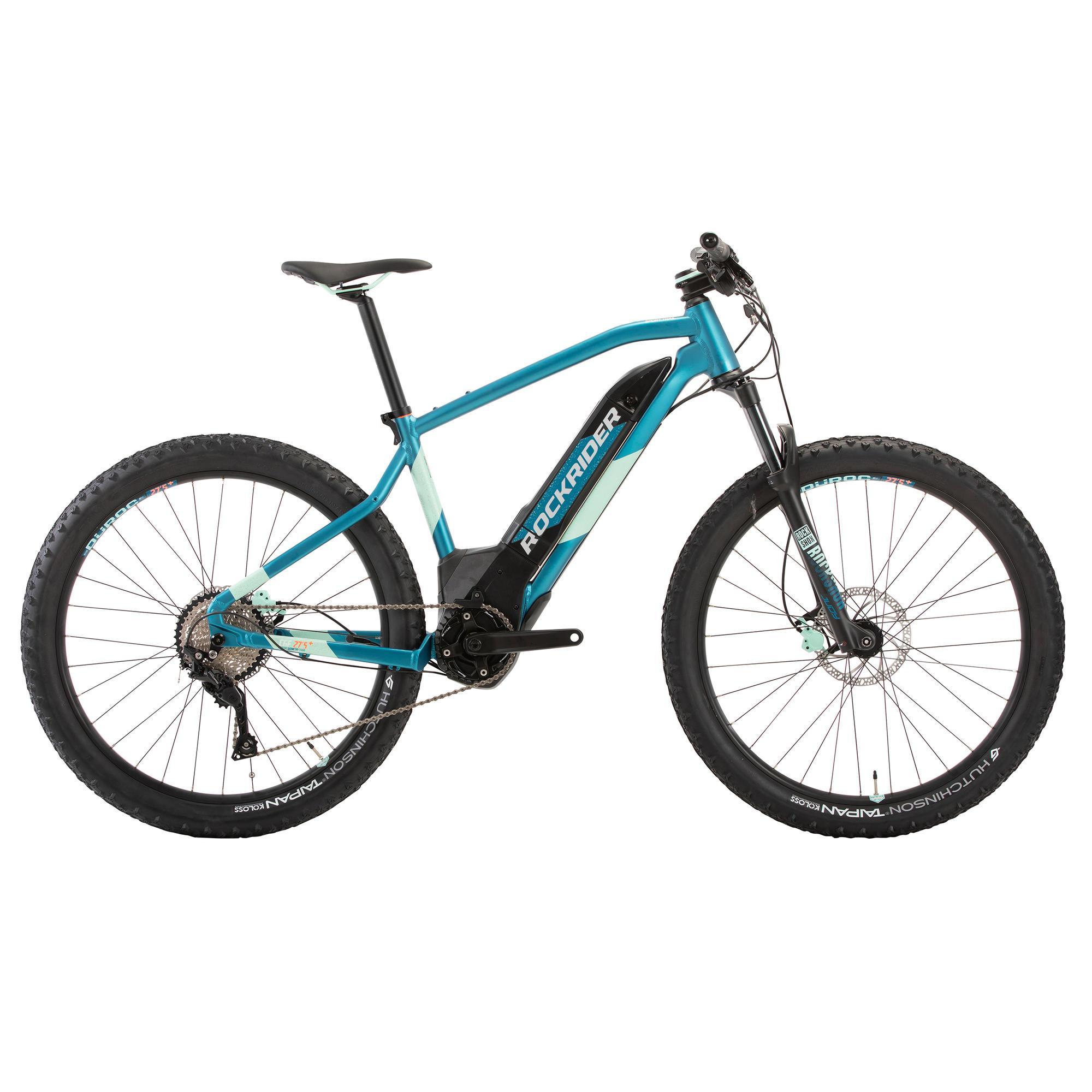 Velo VTT electrique semi rigide 27 5 e ST 900 Turquoise ROCKRIDER Decathlon