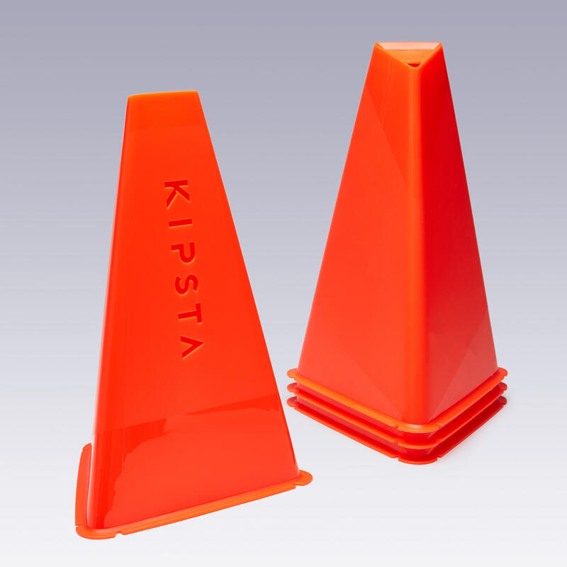 Set van 4 trainingskegels voor voetbal Essential 30 cm oranje