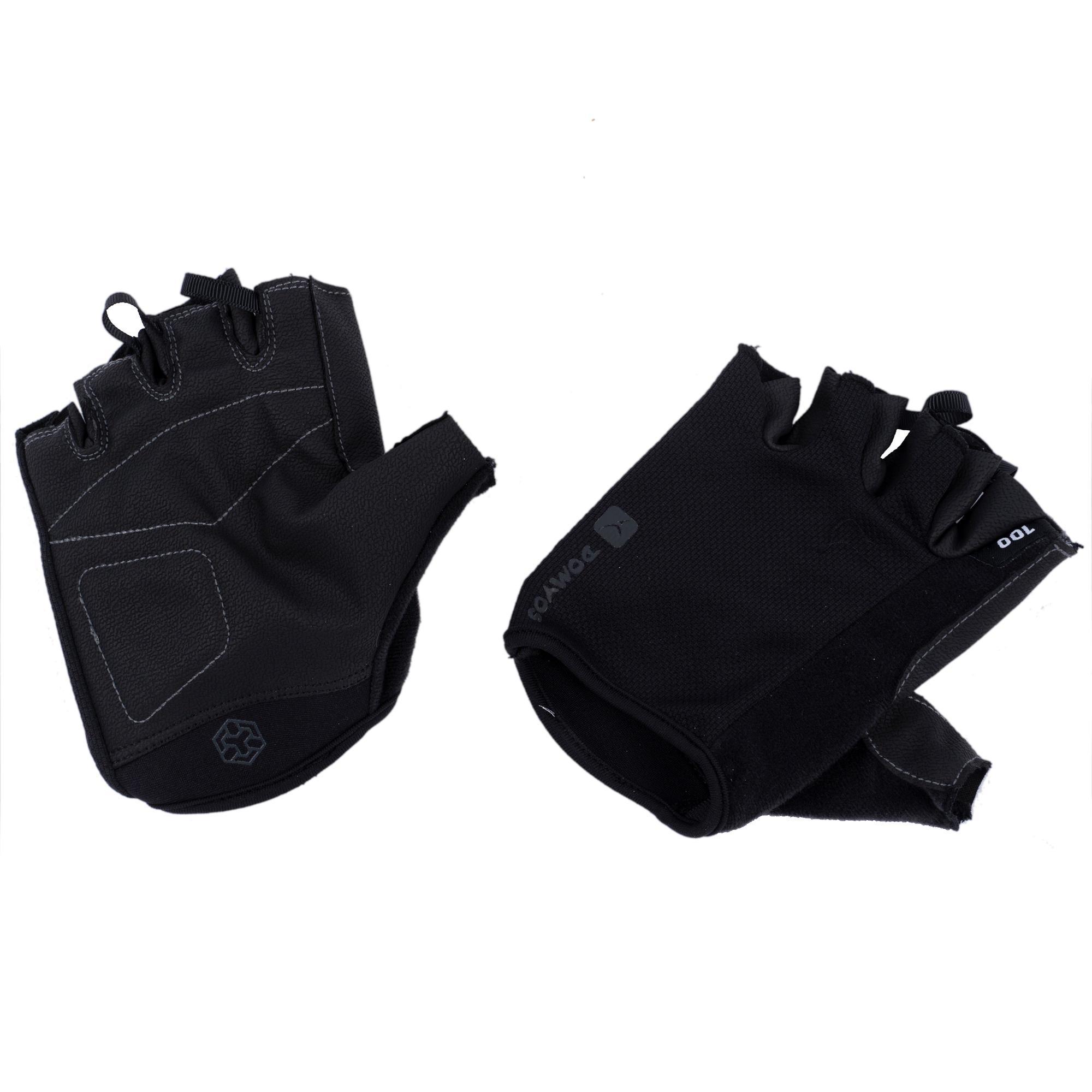 Bodybuilding glove 100 Domyos black gray