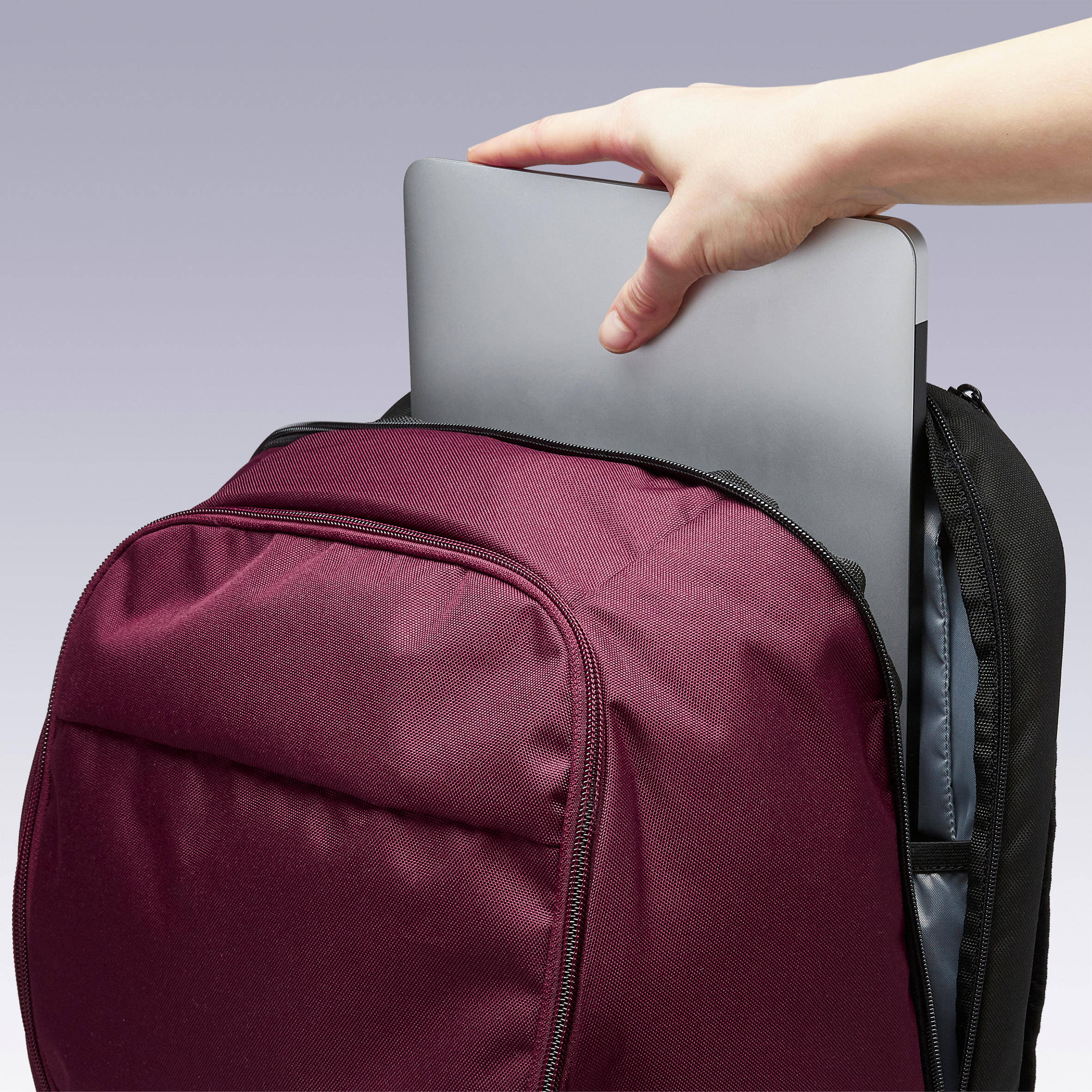 Sports Backpack 35L with Laptop Pocket - Burgundy/Black -  4