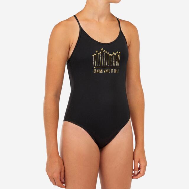 DECATHLON TRAJE DE BAÑO 100 NIÑA NEGRO