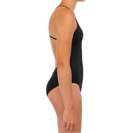 GIRL'S ONE-PIECE SWIMSUIT 100 BLACK