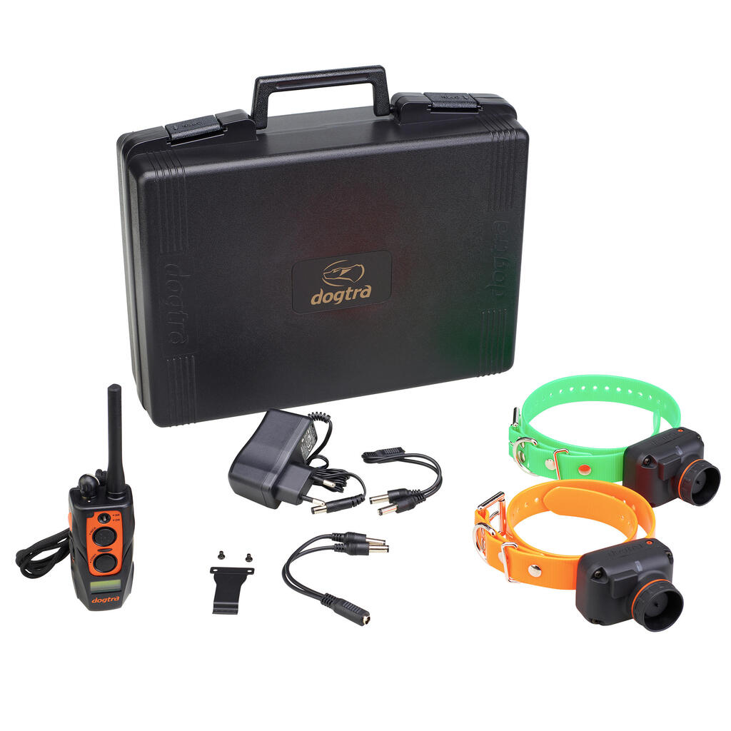 DOG TRACKING AND TRAINING PACK OF 2 COLLARS + REMOTE CONTROL DOGTRA 2602T&B