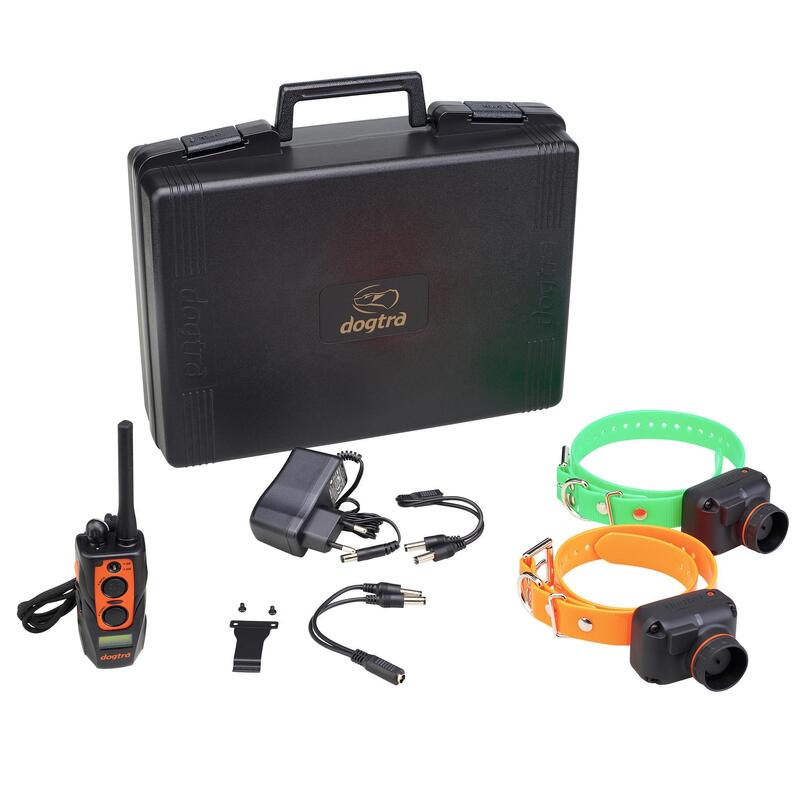 PACK 2 COLLIERS + TÉLÉCOMMANDE DE DRESSAGE ET REPÉRAGE POUR CHIEN DOGTRA 2602T&B