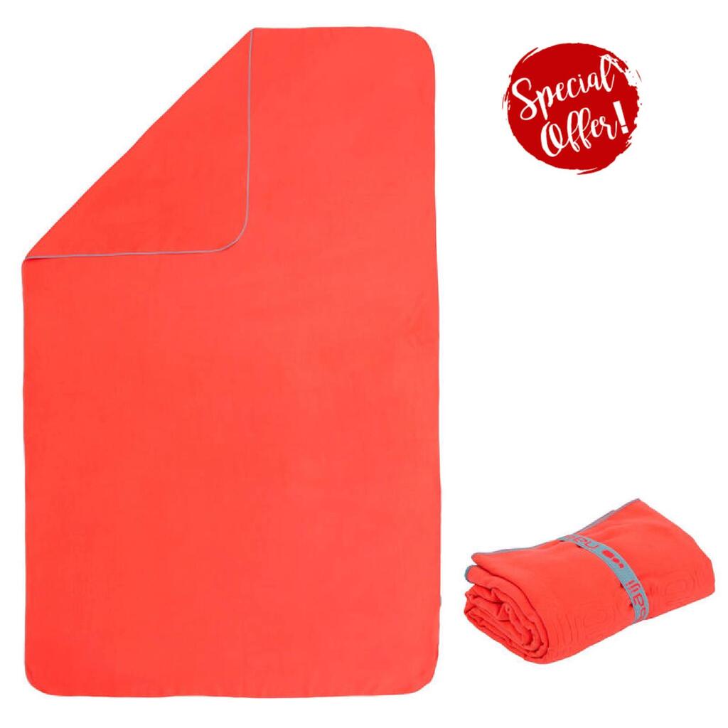 Microfibre Towel for Swimming Lila Size L 80 x 130 cm