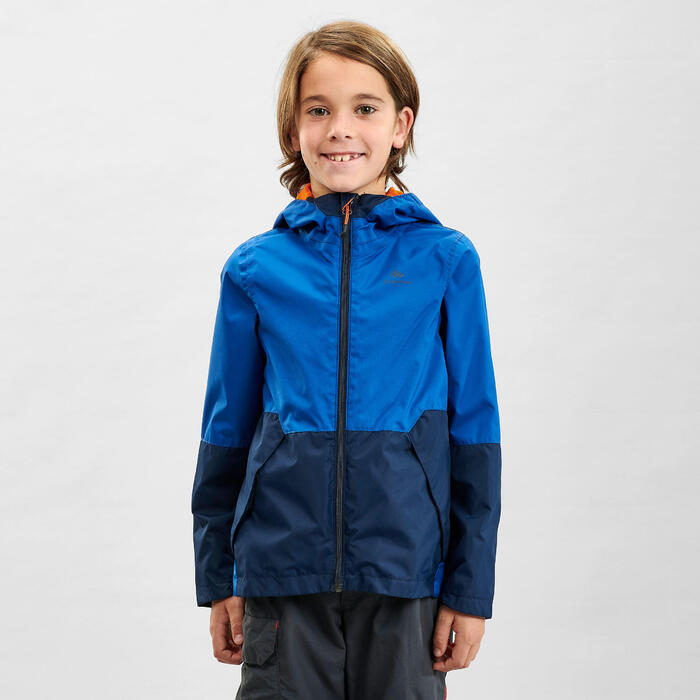 MH500 Children's Waterproof Hiking Jacket - Blue - Decathlon