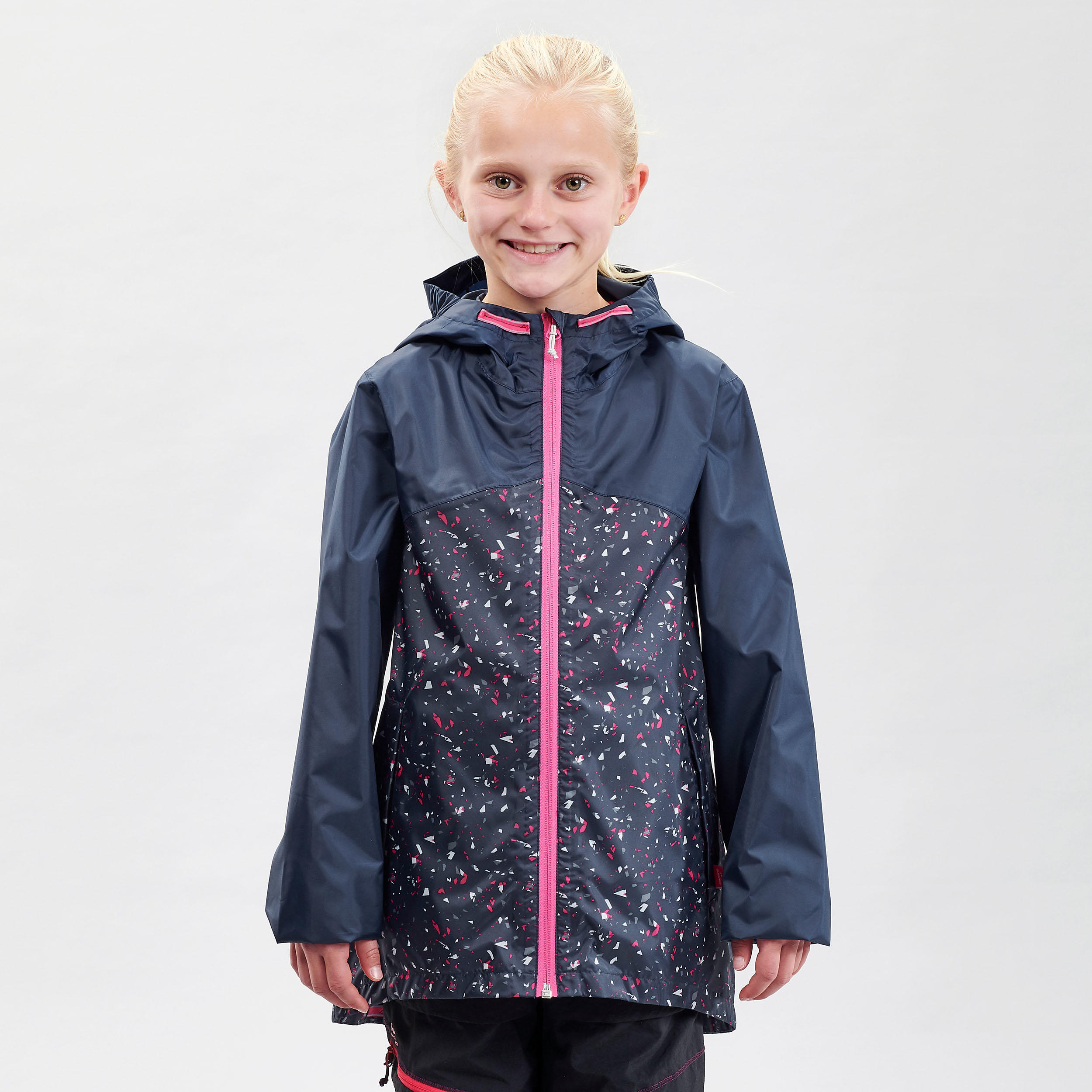 Kids’ Waterproof Jacket - MH 150 Navy Blue - QUECHUA