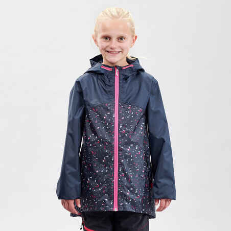 Kids' Hiking Waterproof Jacket MH150 7-15 Years - navy blue