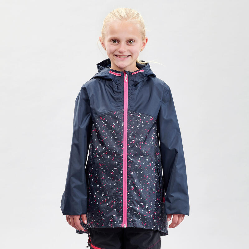 Regenjas voor wandelen MH150 marineblauw kinderen 7-15 jaar