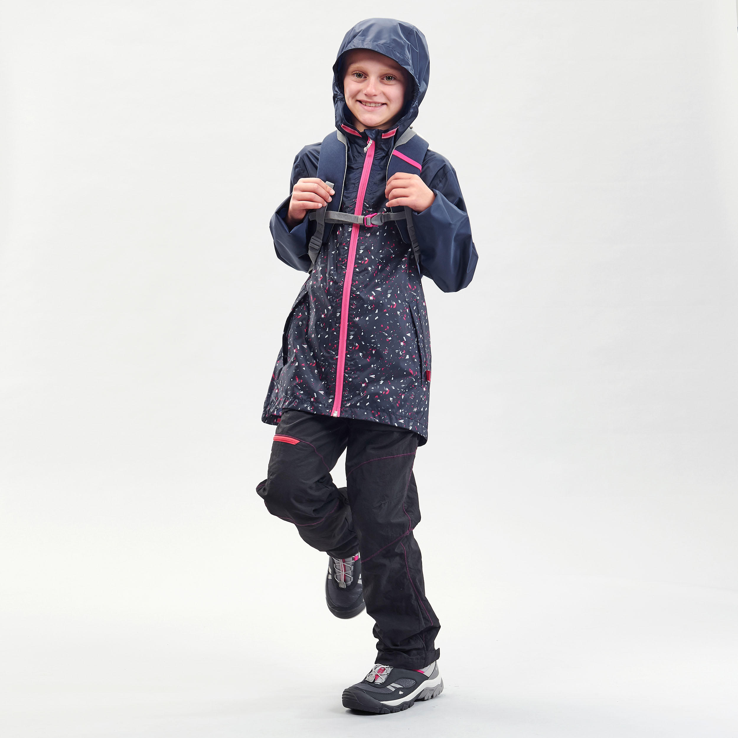 Kids’ Waterproof Jacket - MH 150 Navy Blue - QUECHUA