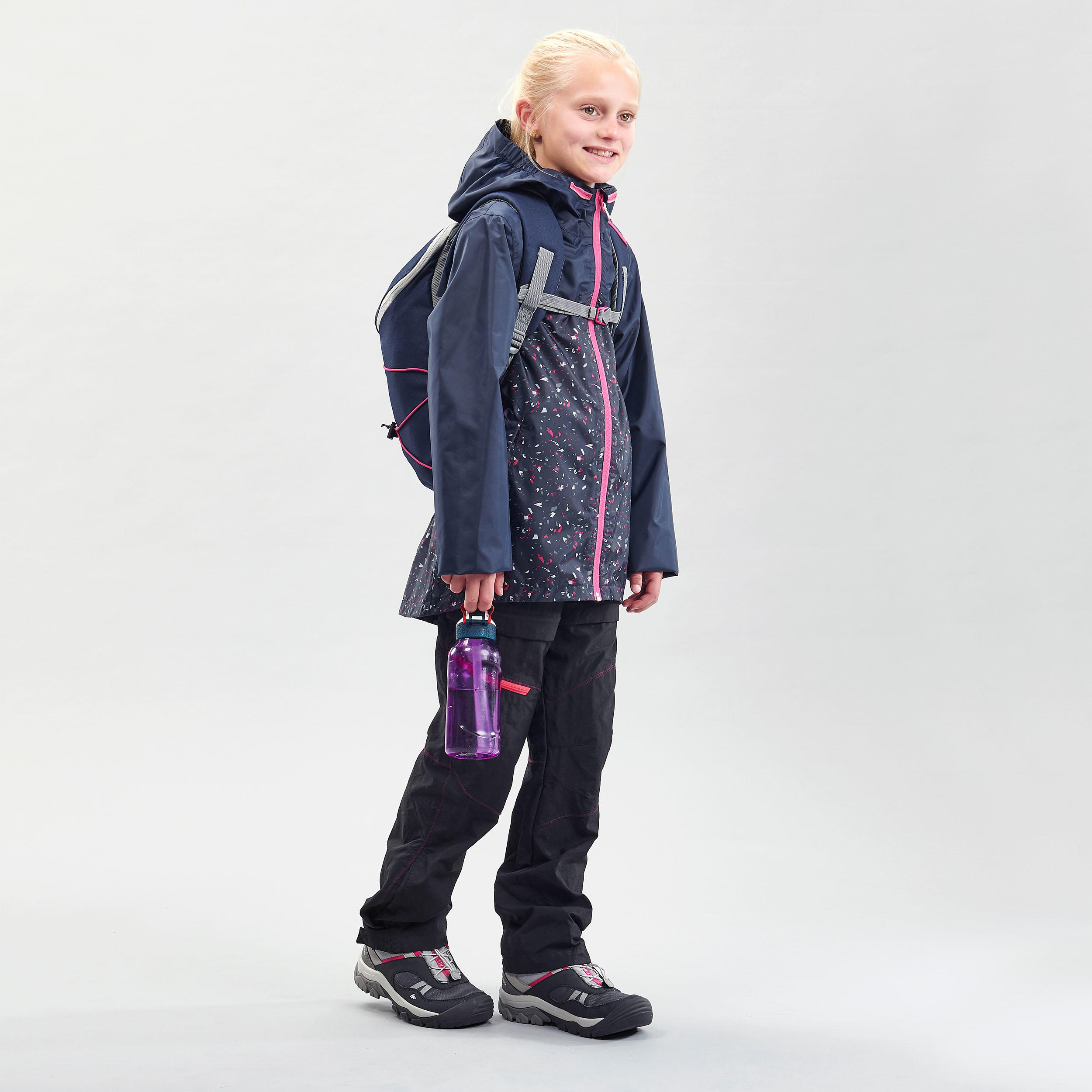 Manteau imperméable enfant – MH 150 bleu marine - QUECHUA