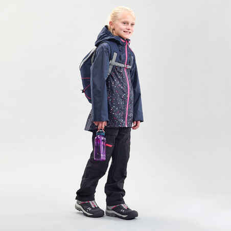 Kids' Hiking Waterproof Jacket MH150 7-15 Years - navy blue