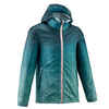 Kids' Hiking Waterproof Jacket MH150 7-15 Years - turquoise