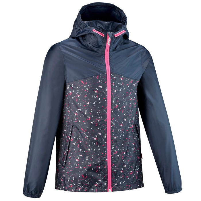 Veste Impermeable De Randonnee Mh150 Imprimee Grise Tribal Enfant Quechua Decathlon