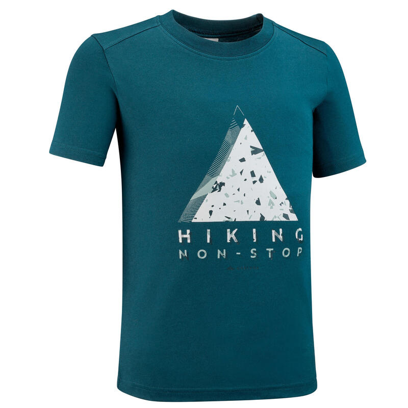 Camiseta de montaña y trekking manga corta Niños 7-15 años Quechua MH100 verde