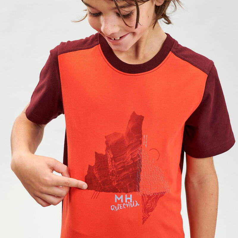 T-shirt de caminhada - MH100 laranja - Criança 7-15 ANOS